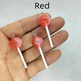 10pcs Planet Lollipop Charms Resin Candy Pendants DIY Jewelry Making Crafts