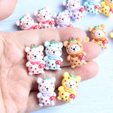 10pcs Mushroom Bear Charms Cute Doll Pendant DIY Jewelry Making