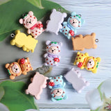 10pcs Mushroom Bear Charms Cute Doll Pendant DIY Jewelry Making