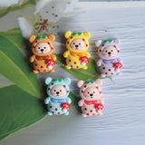 10pcs Mushroom Bear Charms Cute Doll Pendant DIY Jewelry Making