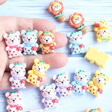 10pcs Mushroom Bear Charms Cute Doll Pendant DIY Jewelry Making