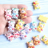 10pcs Mushroom Bear Charms Cute Doll Pendant DIY Jewelry Making