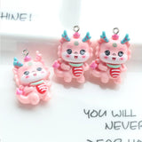 10Pcs Cartoon Animals Lucky Dragon Resin Charms for DIY Earrings Necklace