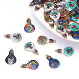 20Pcs Enamel Drip Light Bulb Pendant Mixed Colour Charms for DIY Jewelry Crafts