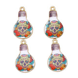 20Pcs Enamel Drip Light Bulb Pendant Mixed Colour Charms for DIY Jewelry Crafts