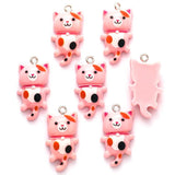 10pcs Cat Resin Pendant DIY Jewelry Making 29X15mm