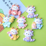 10Pcs Cartoon Dragon Resin Charms DIY Pendant Keychain Craft Accessory