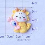 10Pcs Cartoon Dragon Resin Charms DIY Pendant Keychain Craft Accessory