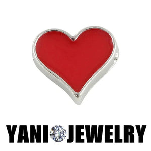 20Pcs Red Love Heart Floating Charms For Glass Locket Necklaces