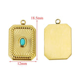 5pcs Turquoise Stone Pendants Stainless Steel Eyes Necklaces Charms DIY Jewelry
