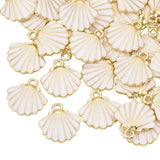 10pcs Enamel Scallop Shell Charms for DIY Bracelet Necklace Crafts, 13x13x2mm