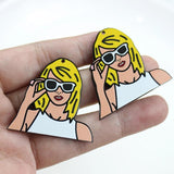 10Pcs Acrylic Singer Girls Charm Pendant for DIY Jewelry Making