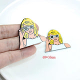 10Pcs Acrylic Singer Girls Charm Pendant for DIY Jewelry Making