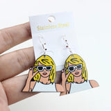 10Pcs Acrylic Singer Girls Charm Pendant for DIY Jewelry Making