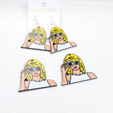 10Pcs Acrylic Singer Girls Charm Pendant for DIY Jewelry Making
