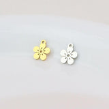 10pcs High Polish Steel Flower Charm Pendant DIY Necklace Bracelets