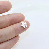 10pcs High Polish Steel Flower Charm Pendant DIY Necklace Bracelets