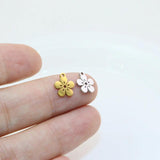 10pcs High Polish Steel Flower Charm Pendant DIY Necklace Bracelets