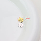 10pcs High Polish Steel Flower Charm Pendant DIY Necklace Bracelets