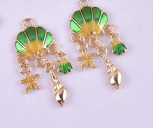 10pcs Ocean Shell Snail Metal Charms for Jewelry DIY