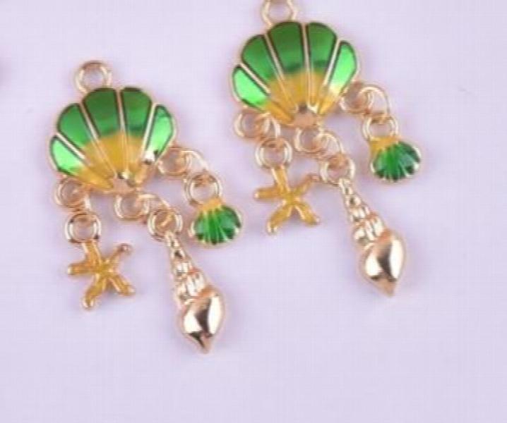 10pcs Ocean Shell Snail Metal Charms for Jewelry DIY