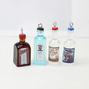 10Pcs/Lot 3D Beer Bottle Charm Resin Alcohol Pendant DIY Jewelry Making
