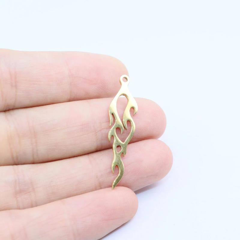 10pcs Stainless Steel Fire Jewelry Charms Pendant DIY Handcraft