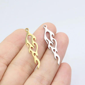 10pcs Stainless Steel Fire Jewelry Charms Pendant DIY Handcraft