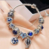 Crystal Hot Air Balloon Silver Plated Bracelet Gift