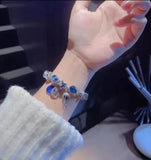 Crystal Hot Air Balloon Silver Plated Bracelet Gift