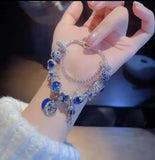 Crystal Hot Air Balloon Silver Plated Bracelet Gift