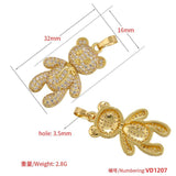 Bear Charms for Jewelry Making DIY Pendants Women Necklaces VD1207
