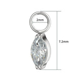 Titanium CZ Marquise Charm for Lobe Hoop Earrings
