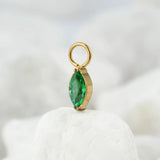 Titanium CZ Marquise Charm for Lobe Hoop Earrings