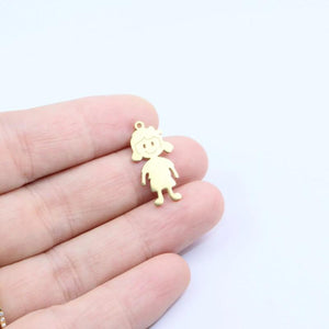 5pcs Stainless Steel Boy Girl Jewelry Charms Pendant DIY Handcraft