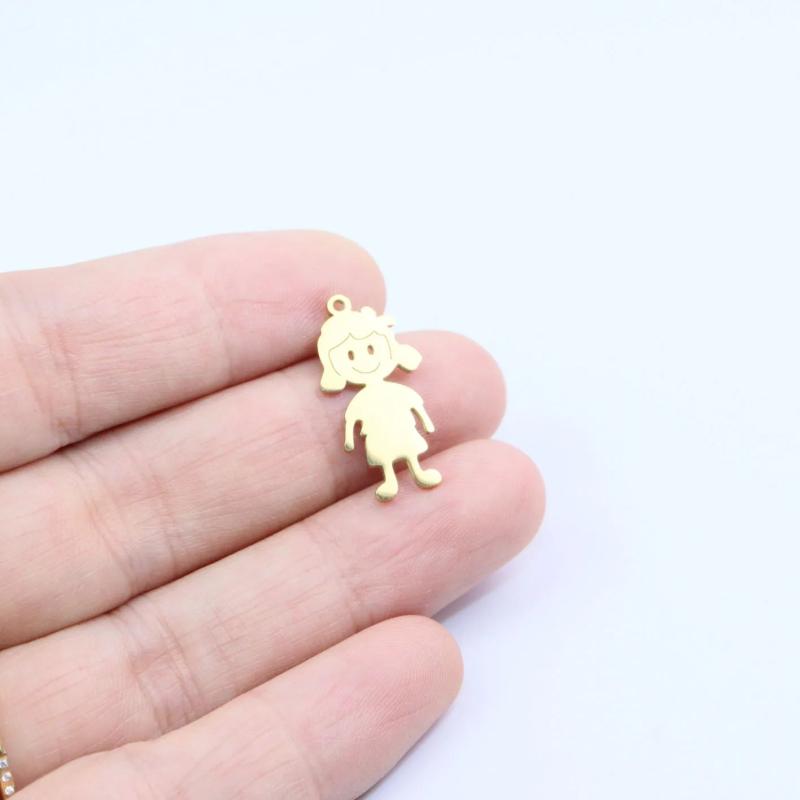 5pcs Stainless Steel Boy Girl Jewelry Charms Pendant DIY Handcraft
