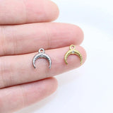 5pcs Stainless Steel Moon Charms Pendant DIY Handcraft Vacuum Plate
