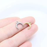 5pcs Stainless Steel Moon Charms Pendant DIY Handcraft Vacuum Plate