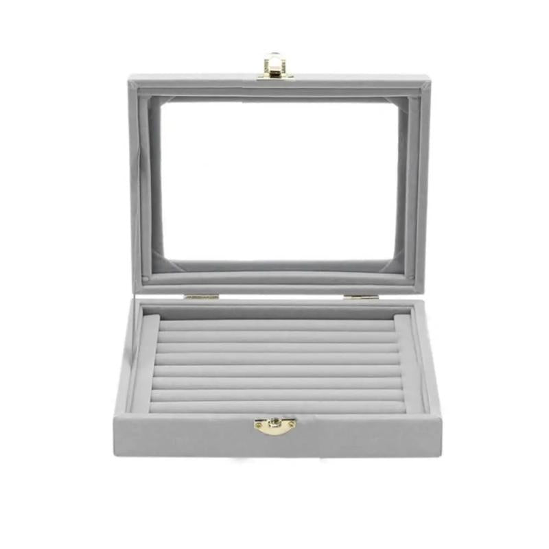 Velvet Jewelry Organizer Storage Tray Box Case