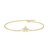 Pave Zirconia A-Z Letter Bracelet Stainless Steel Chain Charm Gift