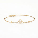 Pave Zirconia A-Z Letter Bracelet Stainless Steel Chain Charm Gift