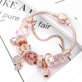 Love Heart Charm Bracelet Women DIY Marano Beads Fine Bracelet