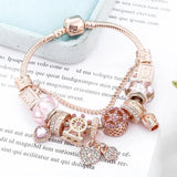 Love Heart Charm Bracelet Women DIY Marano Beads Fine Bracelet