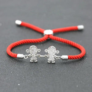 Copper Zircon Charm Family Bracelet for Kids