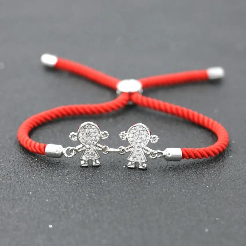 Copper Zircon Charm Family Bracelet for Kids