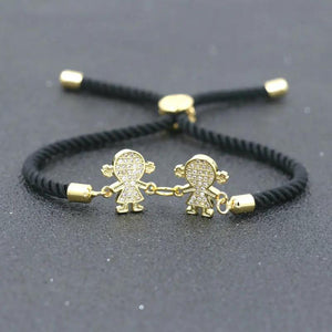 Copper Zircon Charm Family Bracelet for Kids