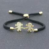 Copper Zircon Charm Family Bracelet for Kids