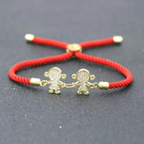 Copper Zircon Charm Family Bracelet for Kids