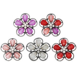 5pcs Mixed Rhinestone Snaps - Floral, Bike, Footprint, Metal Charms