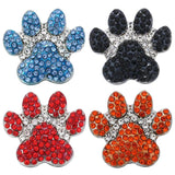 5pcs Mixed Rhinestone Snaps - Floral, Bike, Footprint, Metal Charms